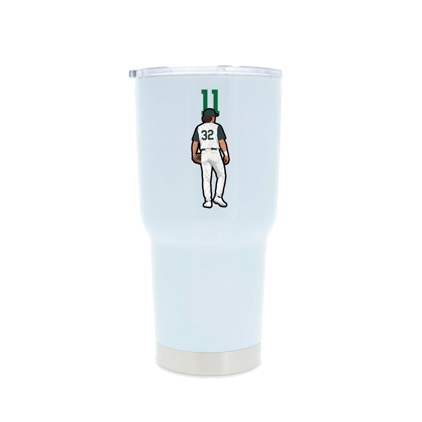 30oz Stainless Steel Tumbler — Number Top in White