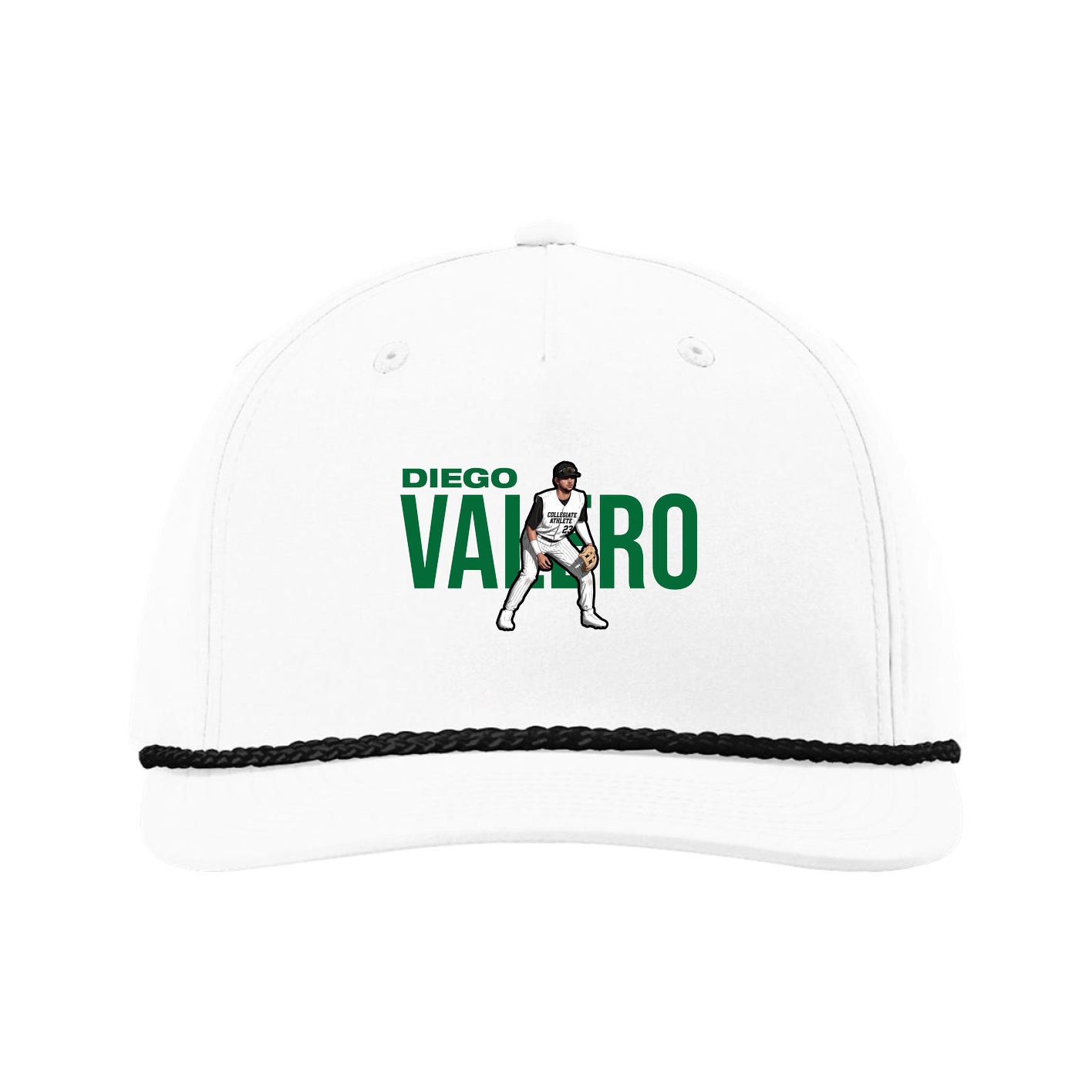 Five-Panel Classic Rope Cap — Player Name in White