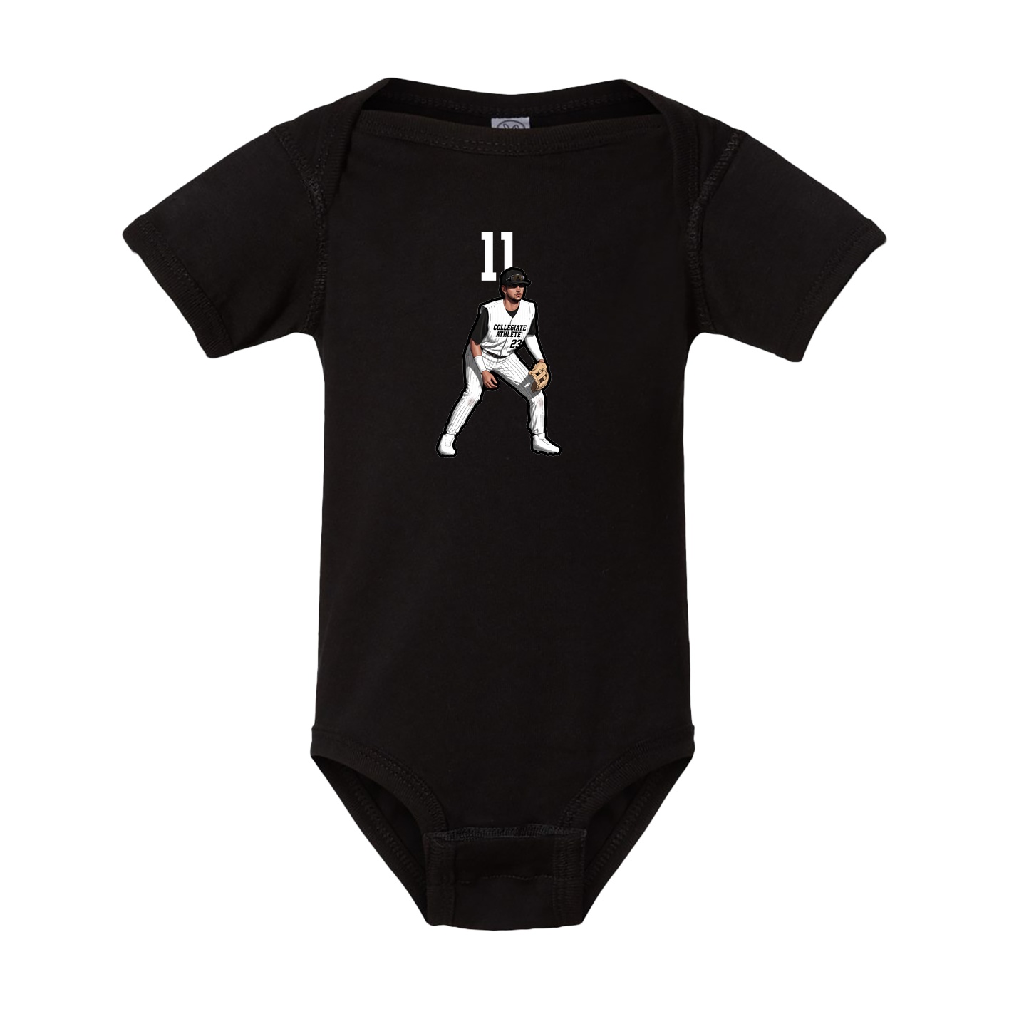 Baby Onesie — Number Top in Black
