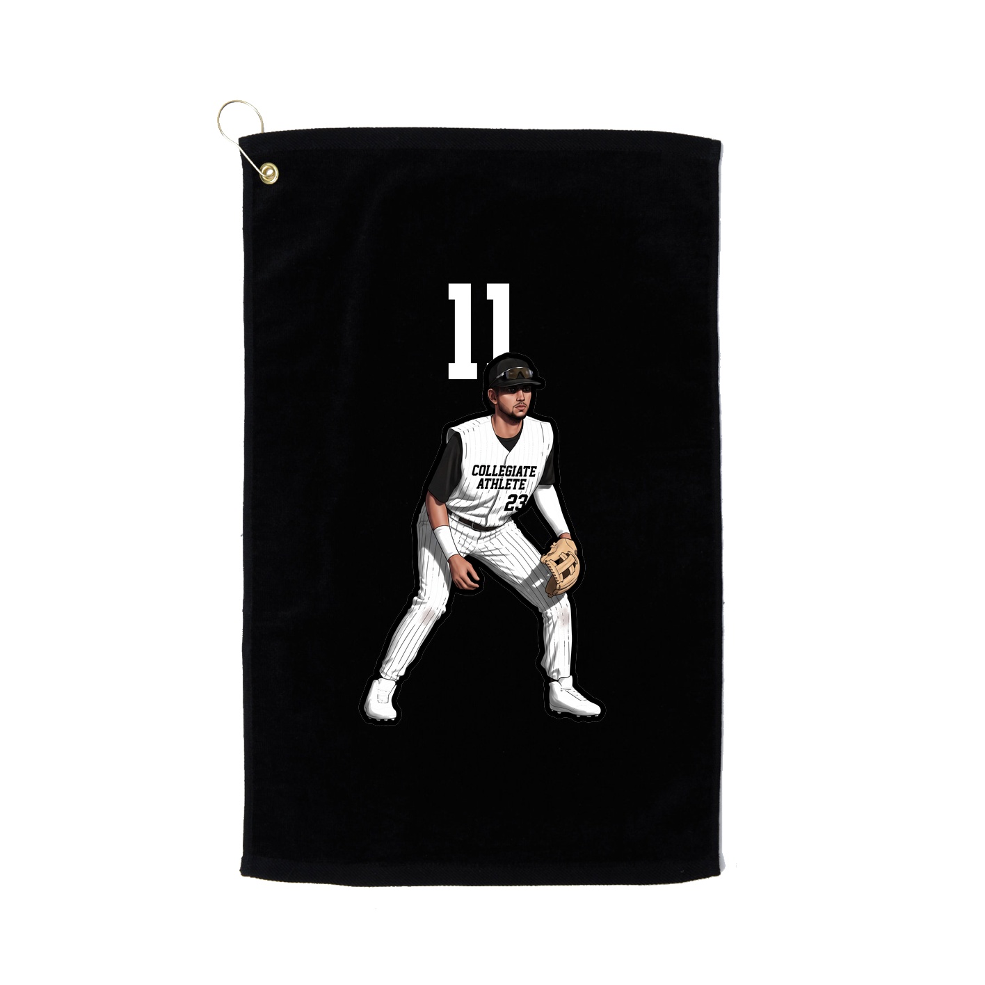 Golf Towel — Number Top in Black