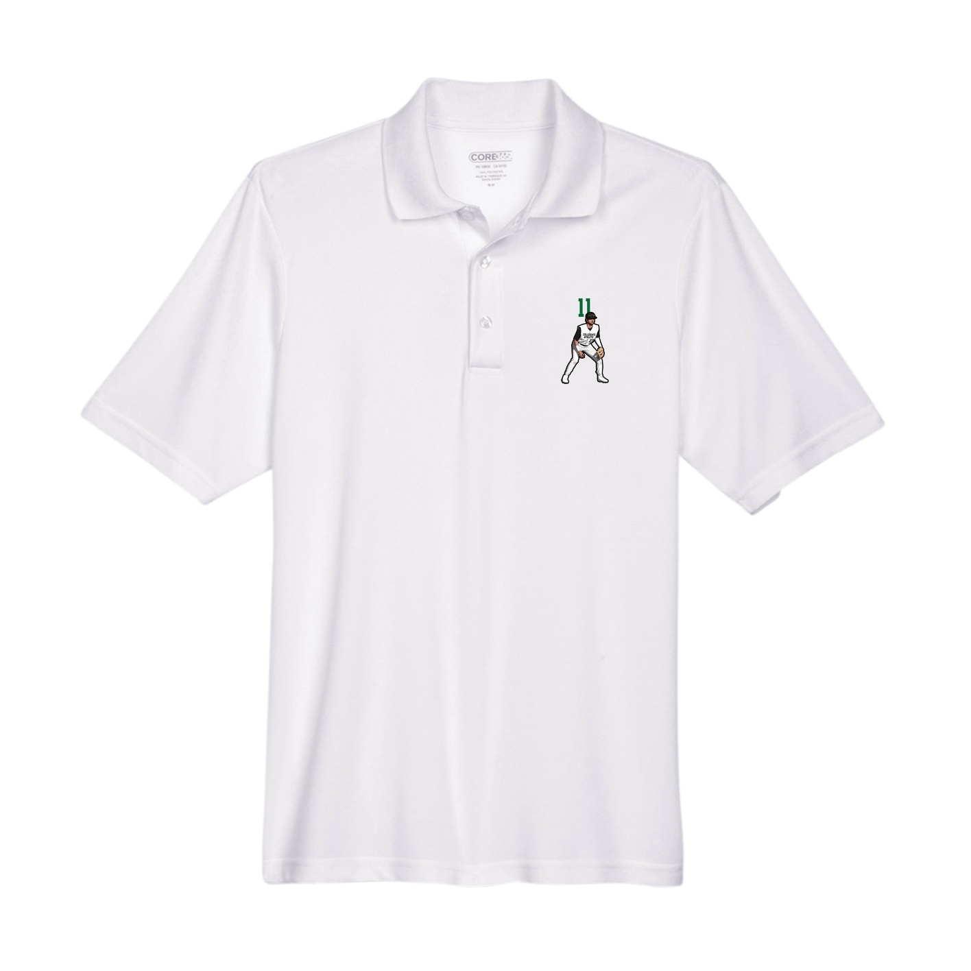 Performance Polo — Number Top in White