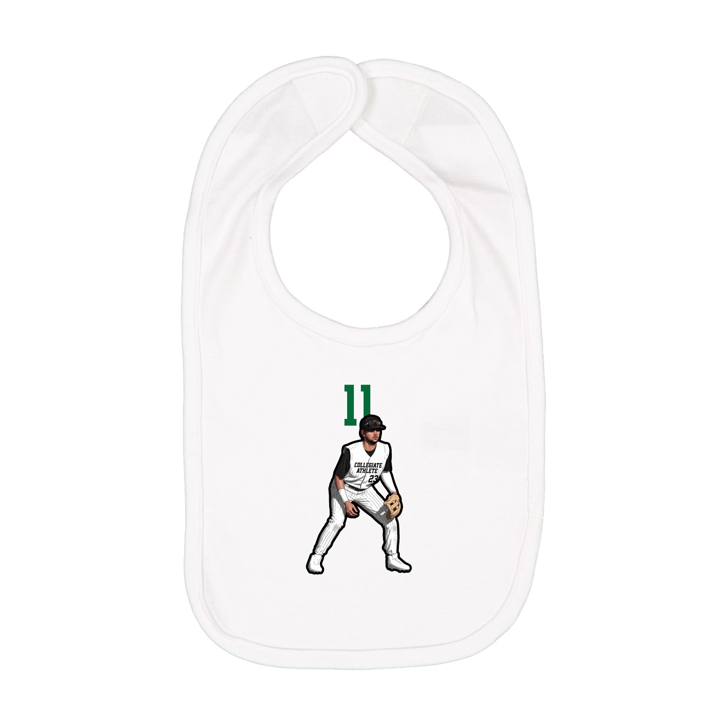 Infant Bib — Number Top in White