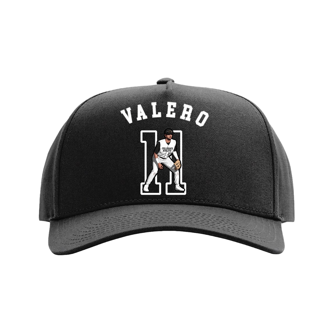 Full Fabric Five-Panel Champ Cap — Shirsey Arch in Black