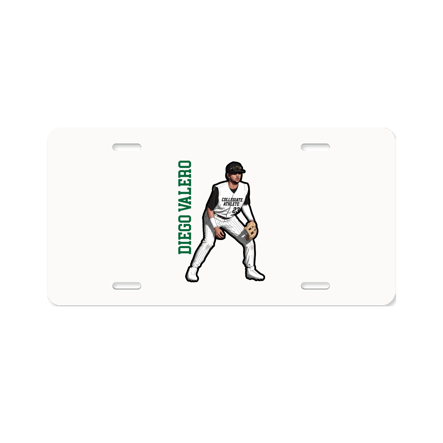 License Plate — Name Vertical in Classic