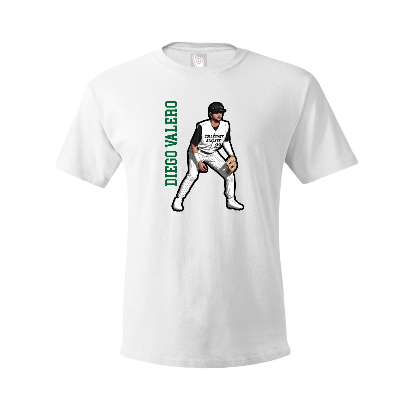Youth Tee — Name Vertical in White