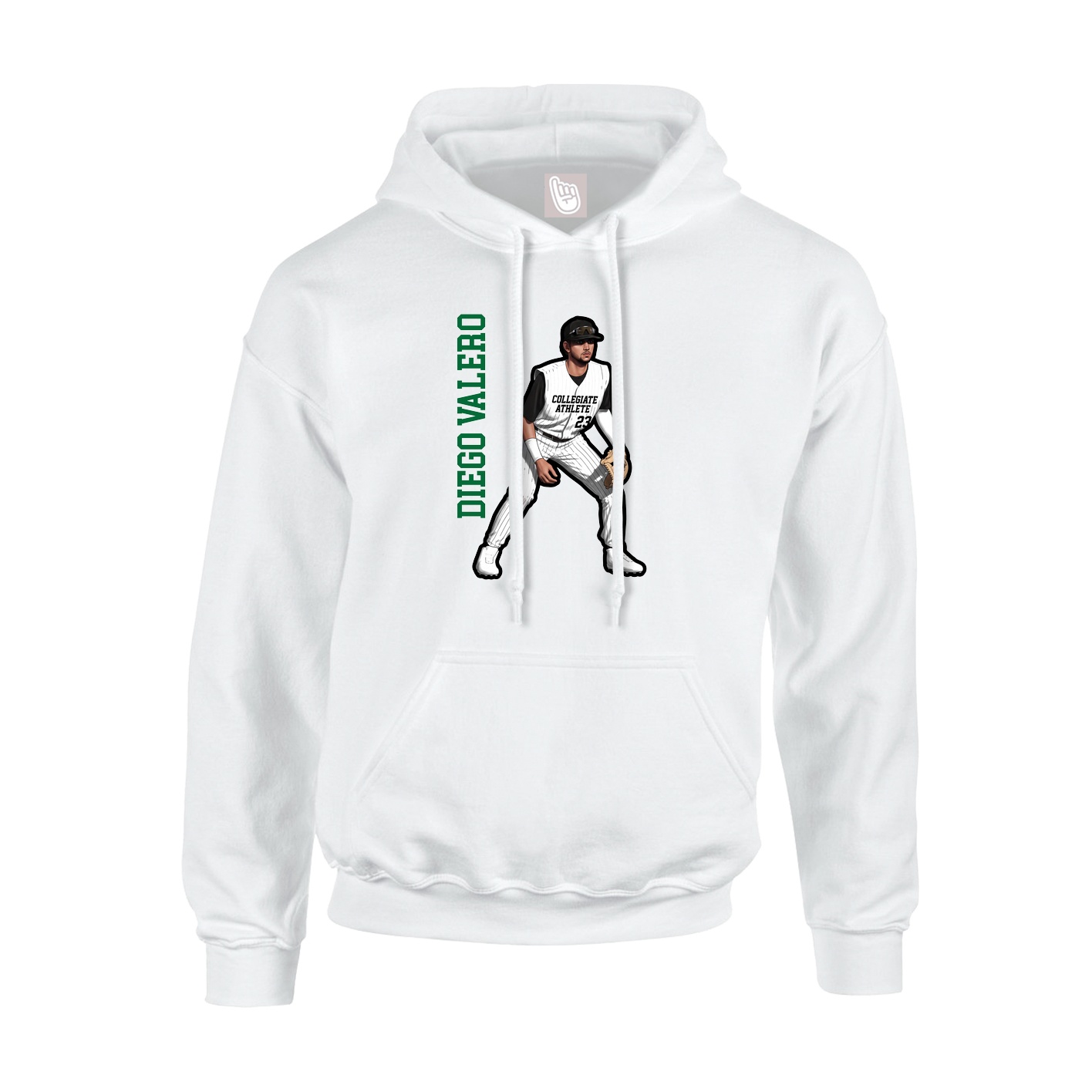 Youth Hoodie — Name Vertical in White