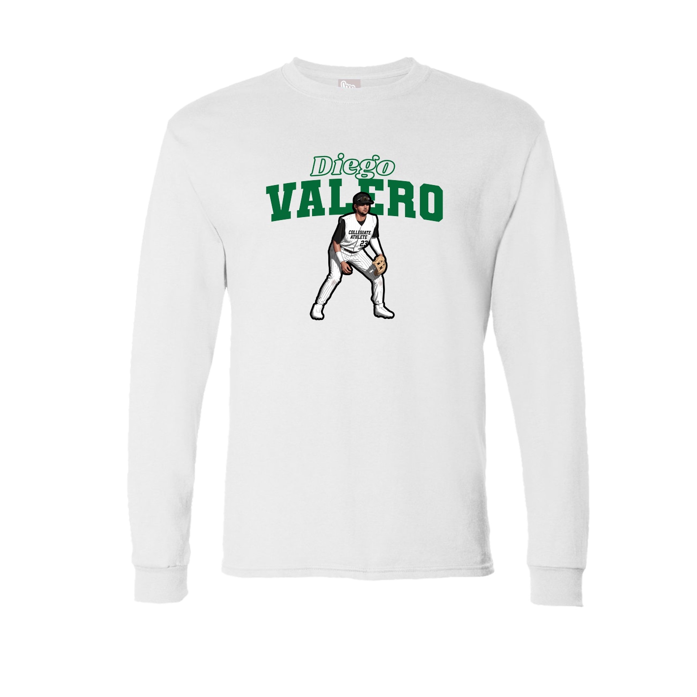 Long Sleeve Tee — Name Arch in White