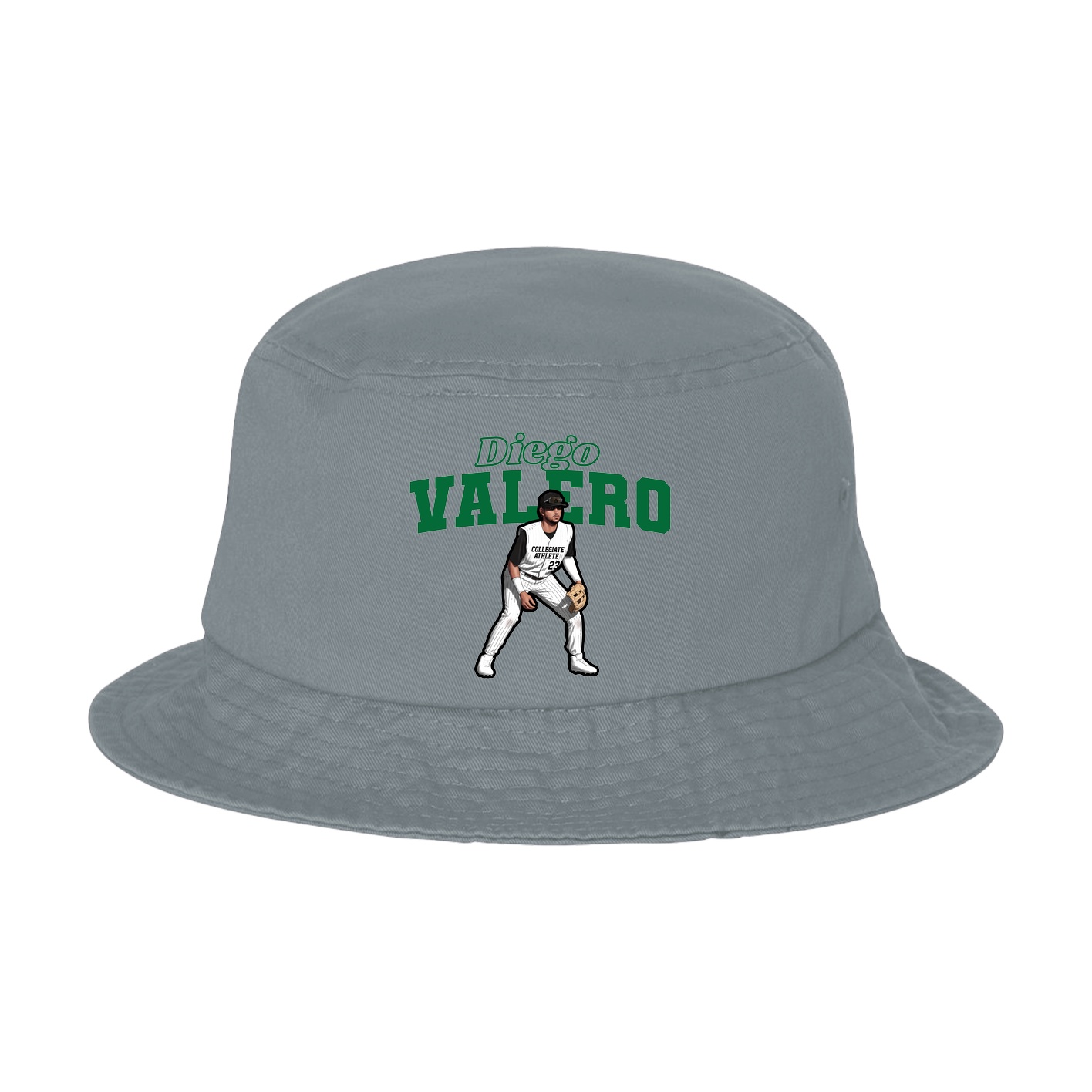 Bucket Cap — Name Arch in Grey