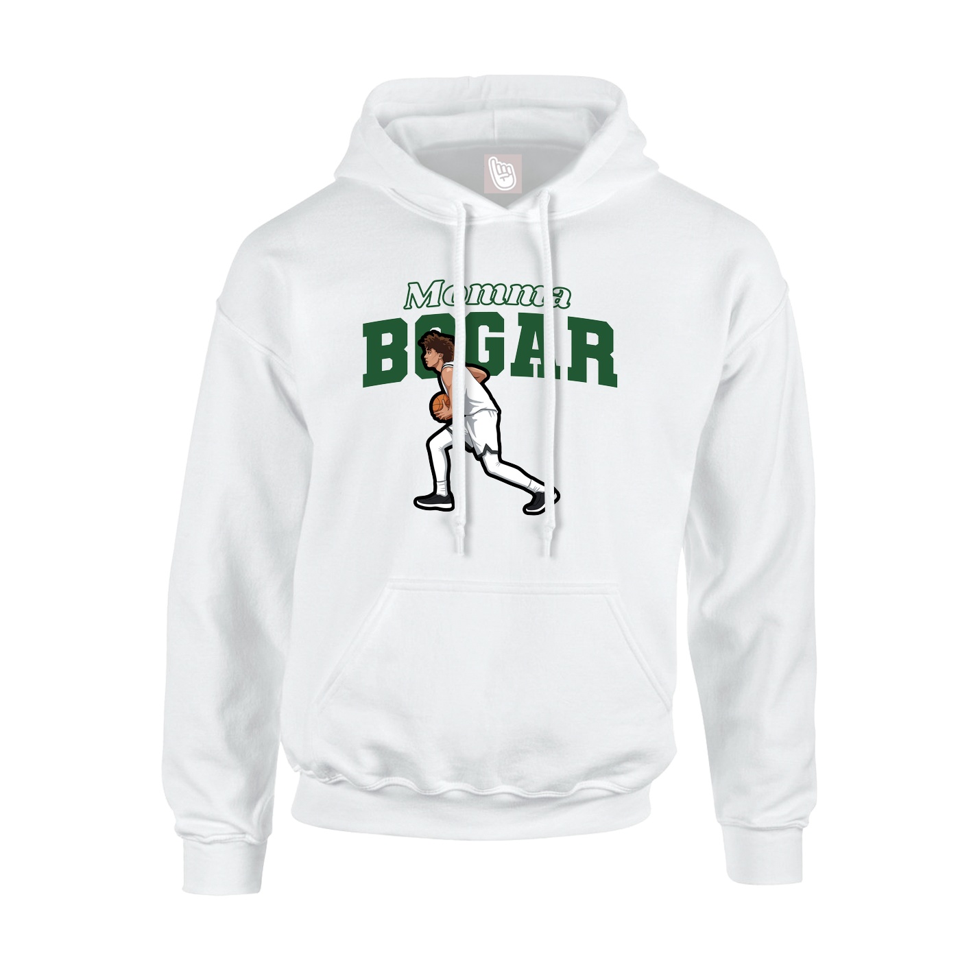 Youth Hoodie — Mothers Day Block in White