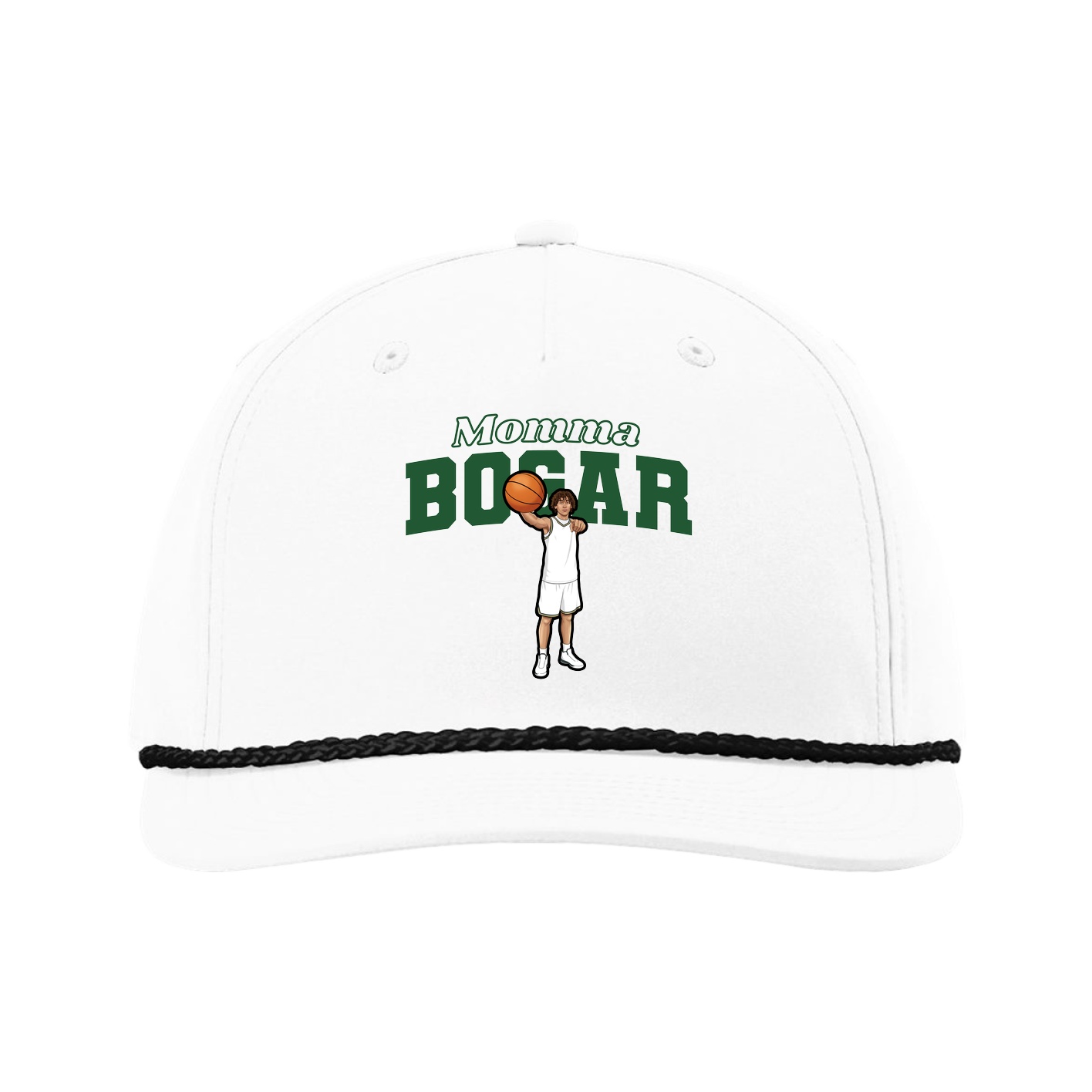 Five-Panel Classic Rope Cap — Mothers Day Block in White