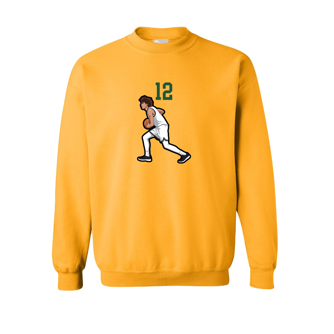 Fleece Crew — Number Top in Gold