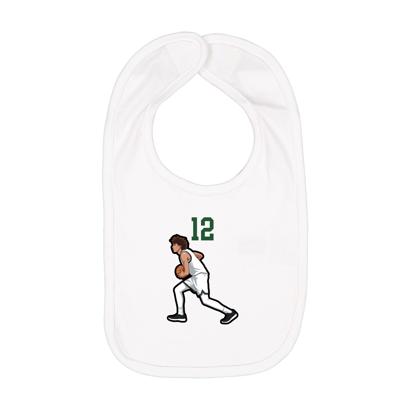 Infant Bib — Number Top in White