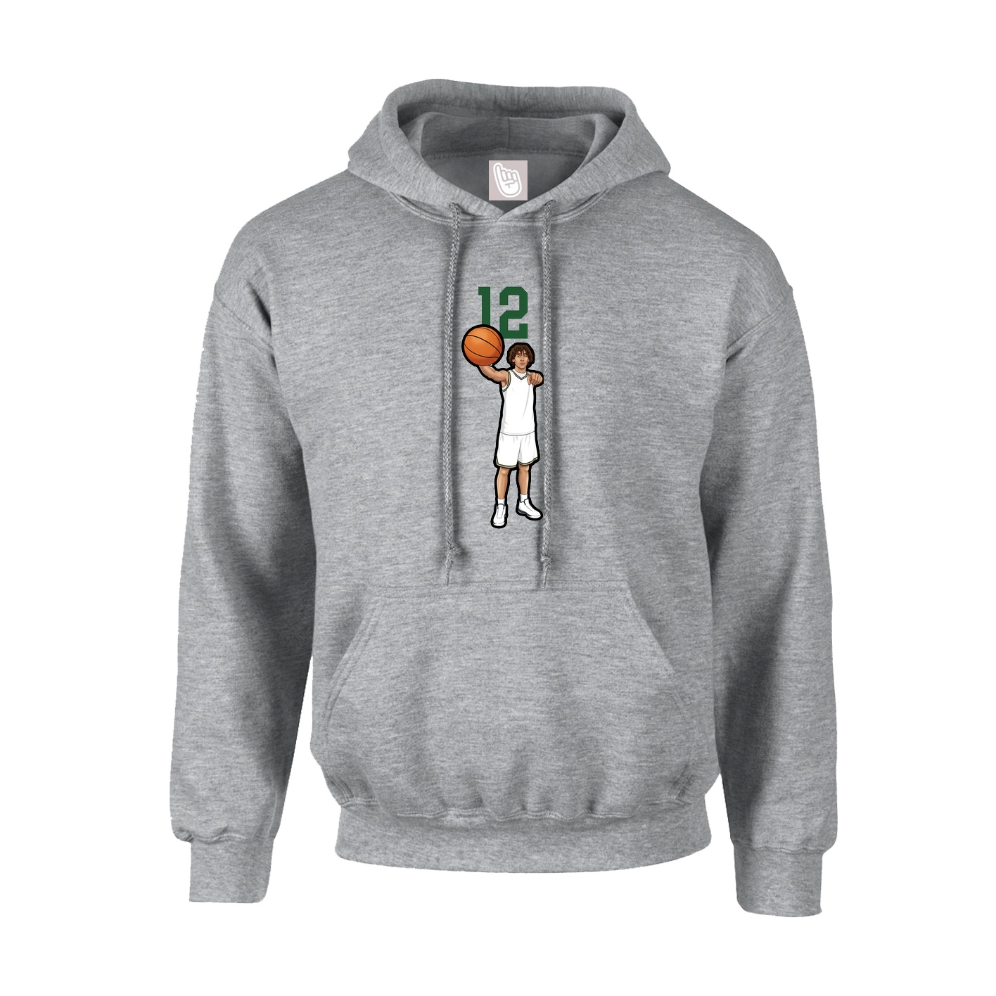 Youth Hoodie — Number Top in Grey