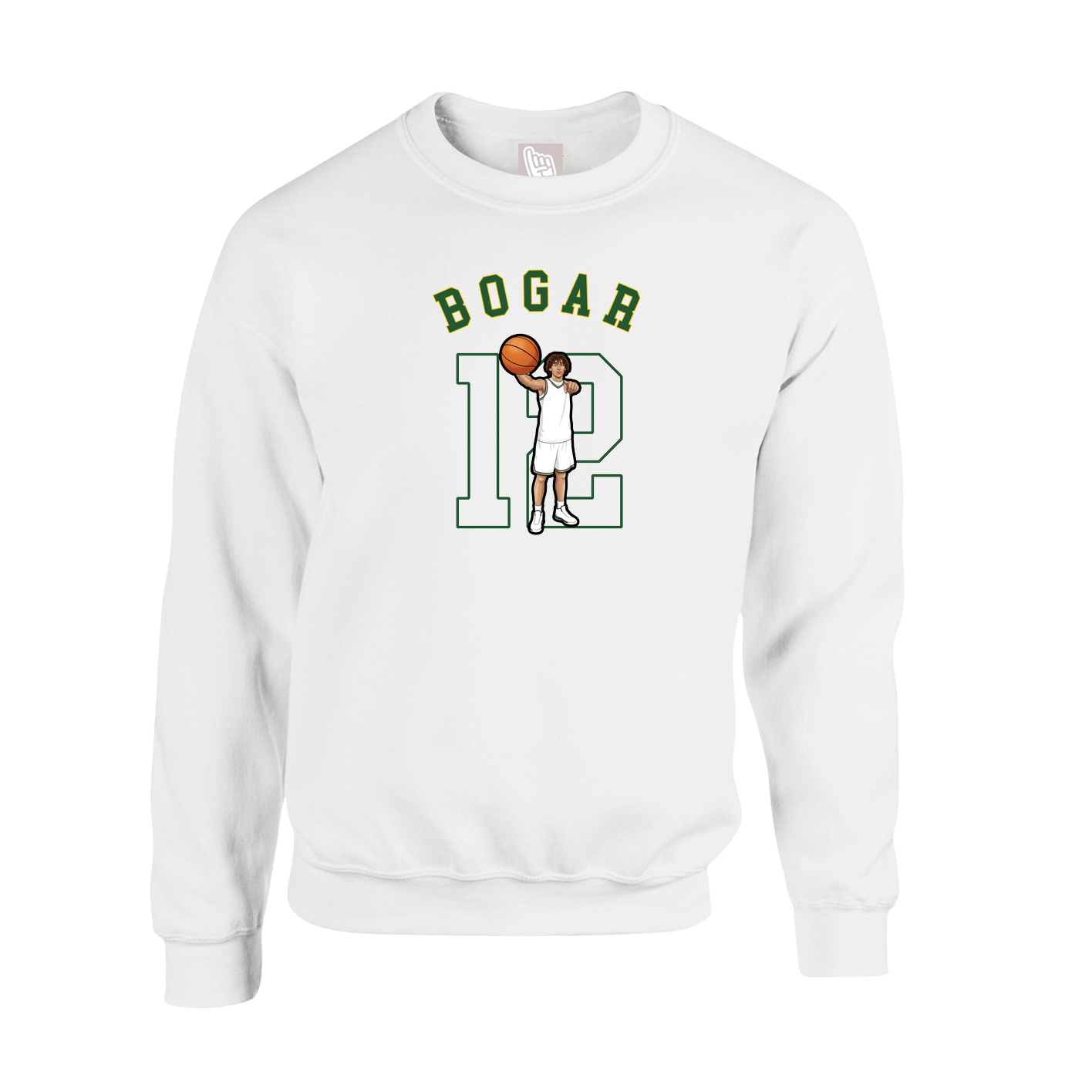 Fleece Crew — Shirsey Arch in White