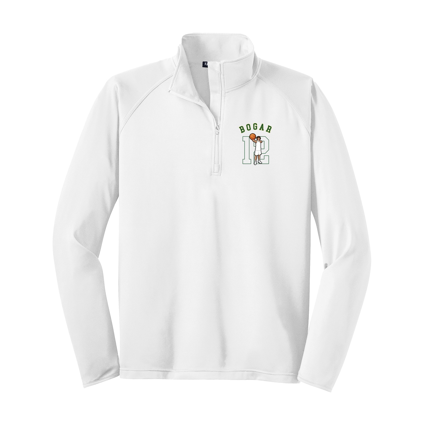 Q-Zip Pullover — Shirsey Arch in White