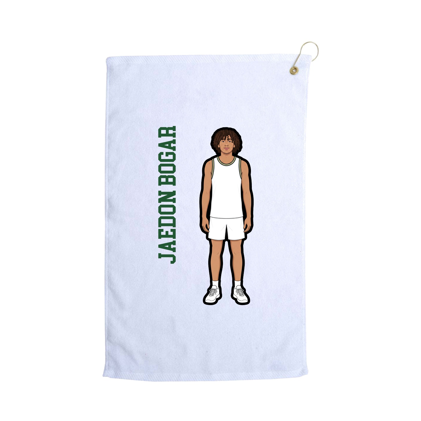 Golf Towel — Name Vertical in White