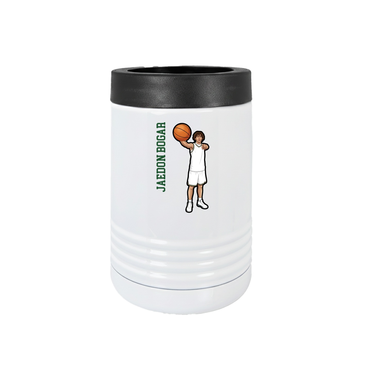Beverage Holder — Name Vertical in White