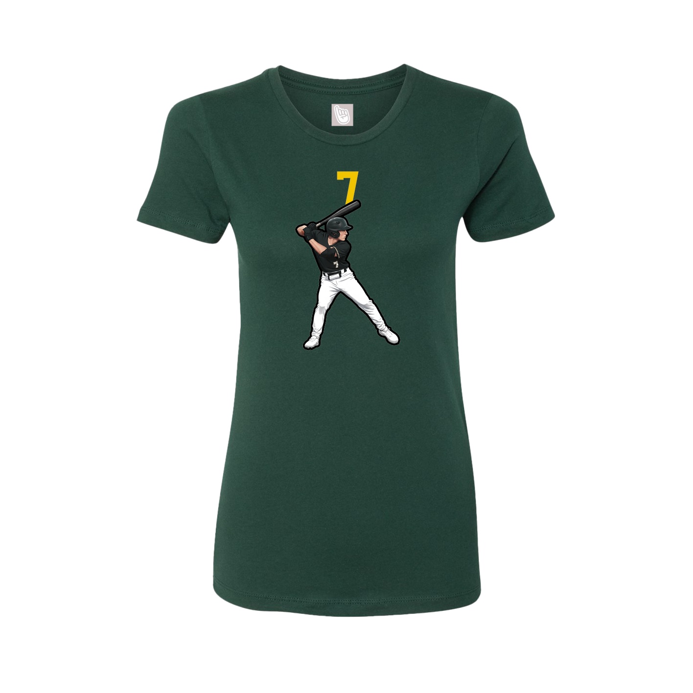 Fitted Women's Tee — Number Top in Green