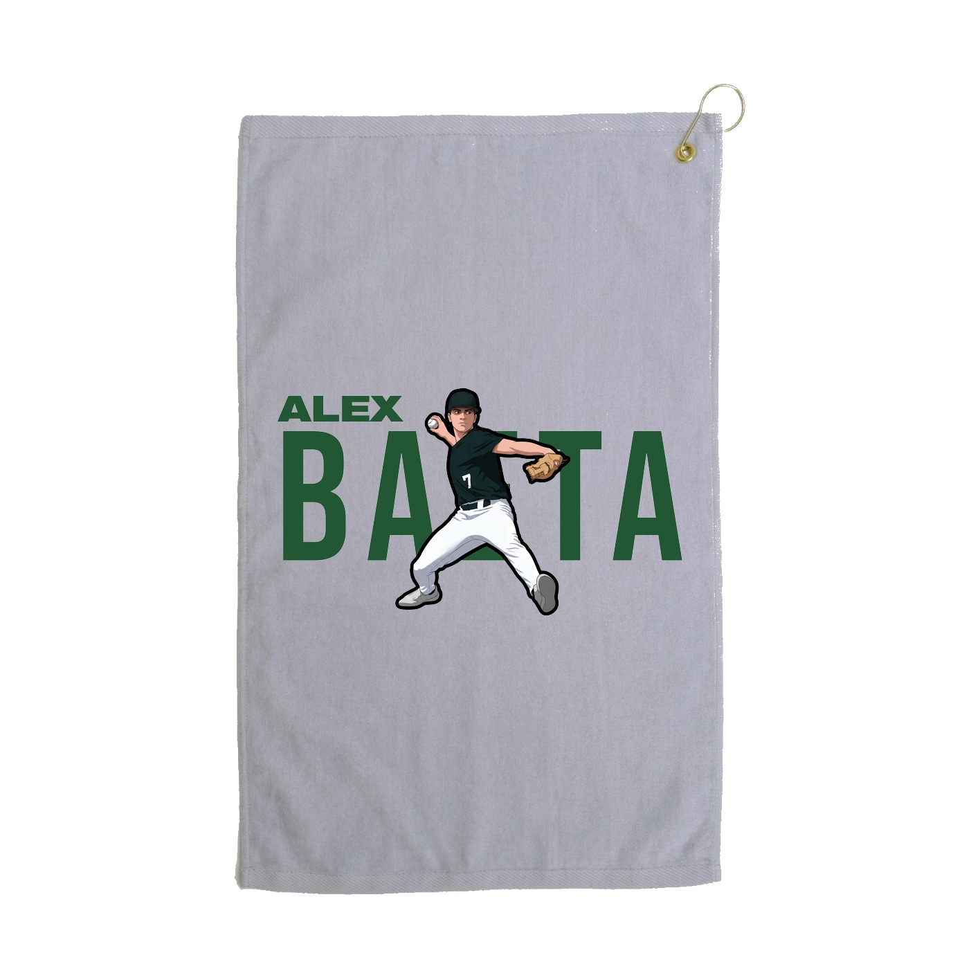 Golf Towel — Player Name in Grey