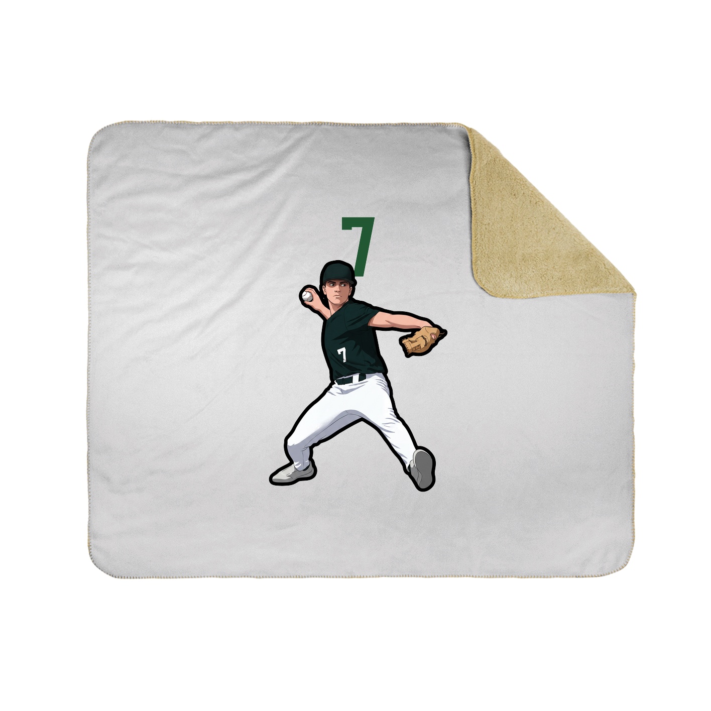 Throw Blanket — Number Top in White