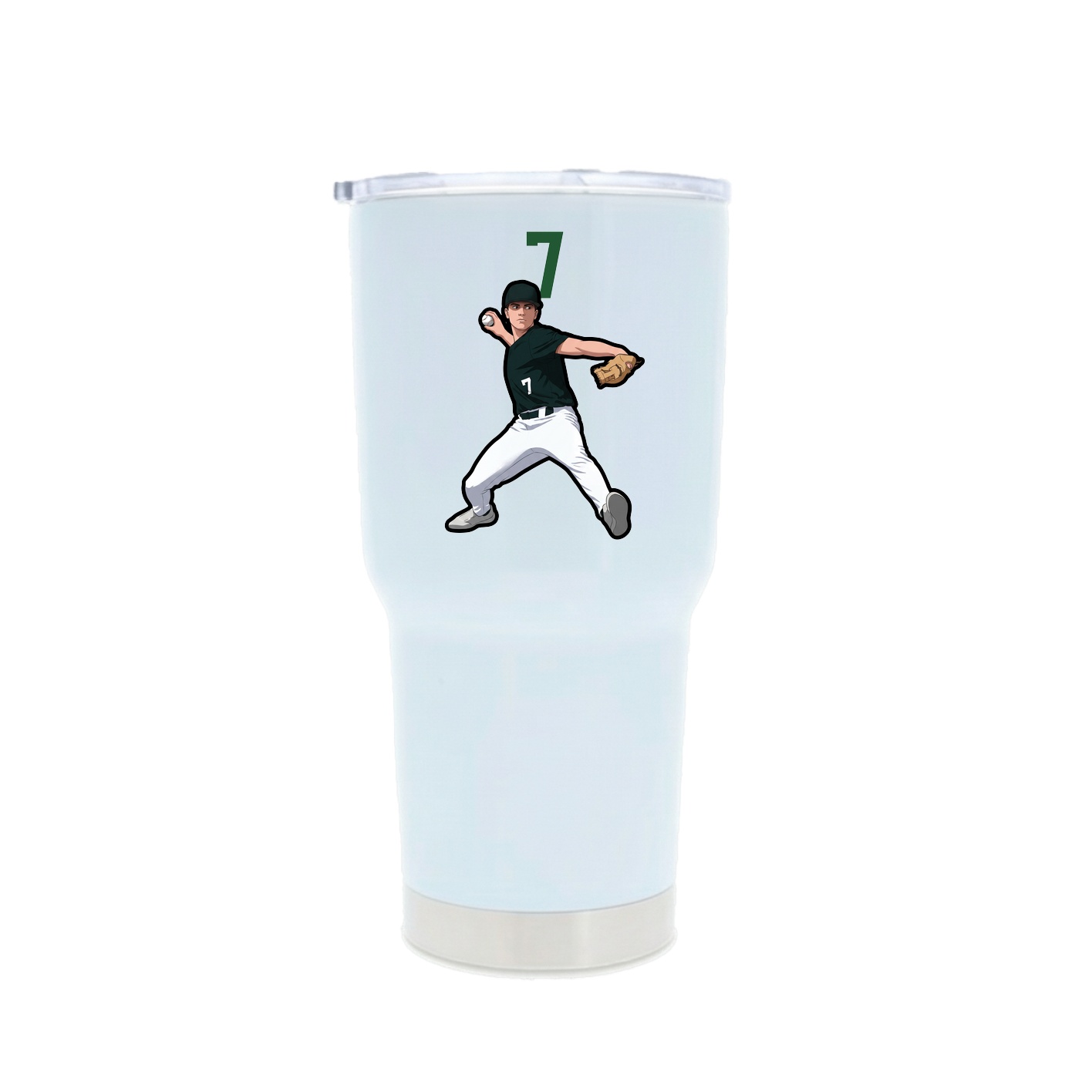 30oz Stainless Steel Tumbler — Number Top in White