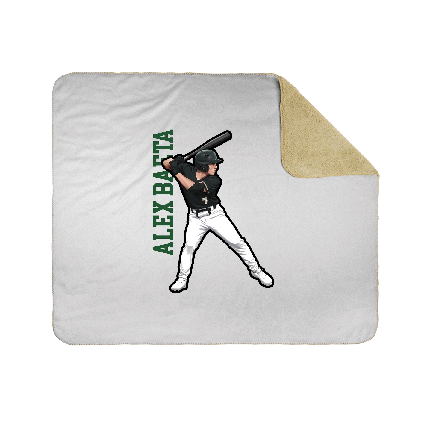 Throw Blanket — Name Vertical in White