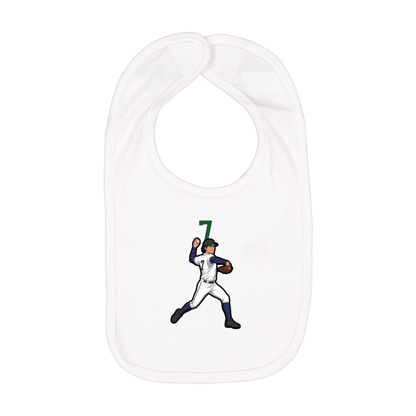 Infant Bib — Number Top in White