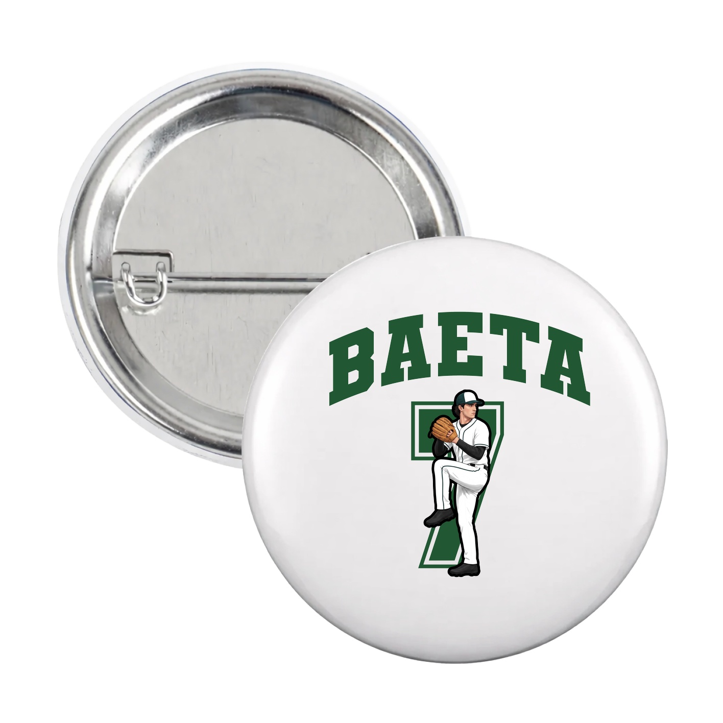 Game Day Button — Number in White