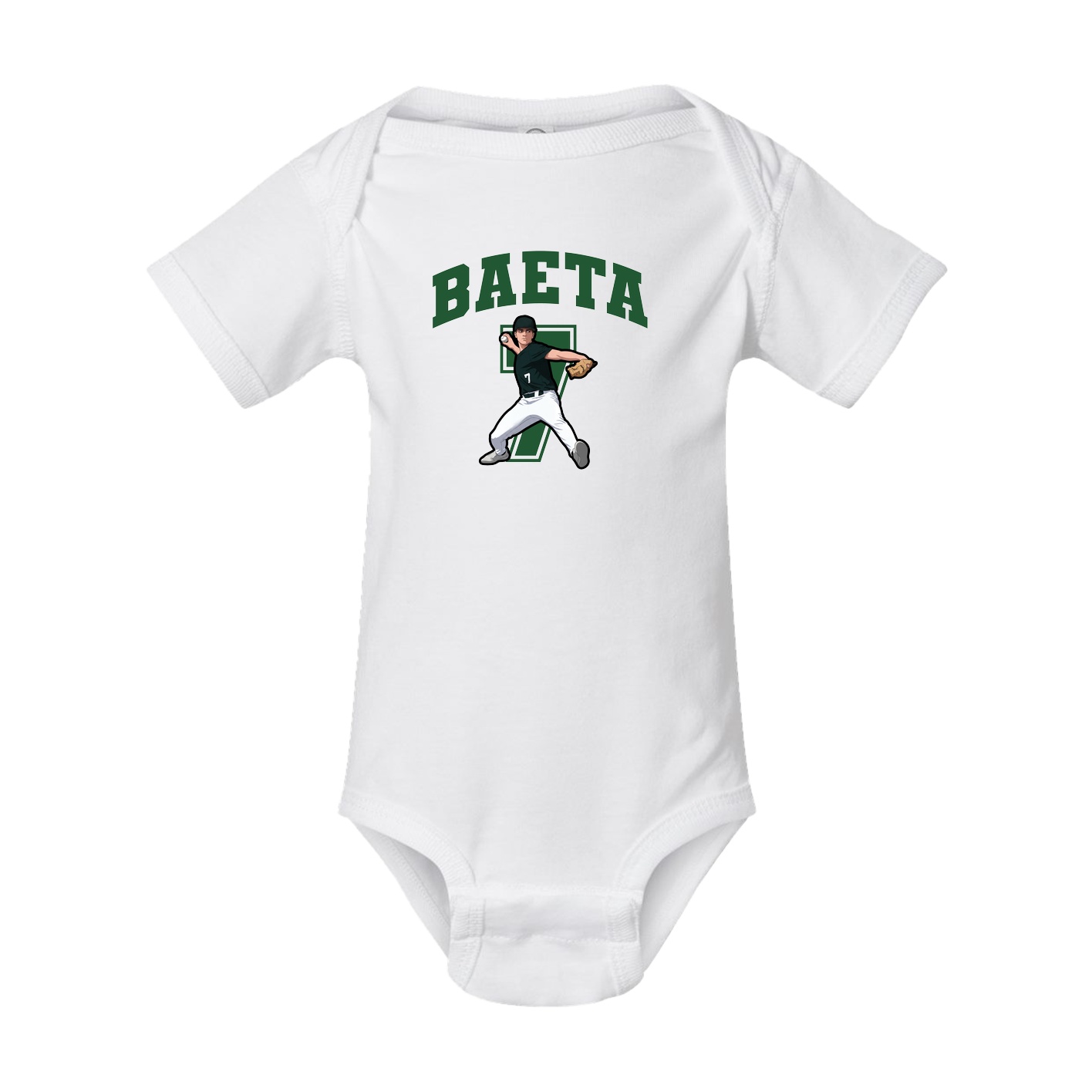 Baby Onesie — Number in White