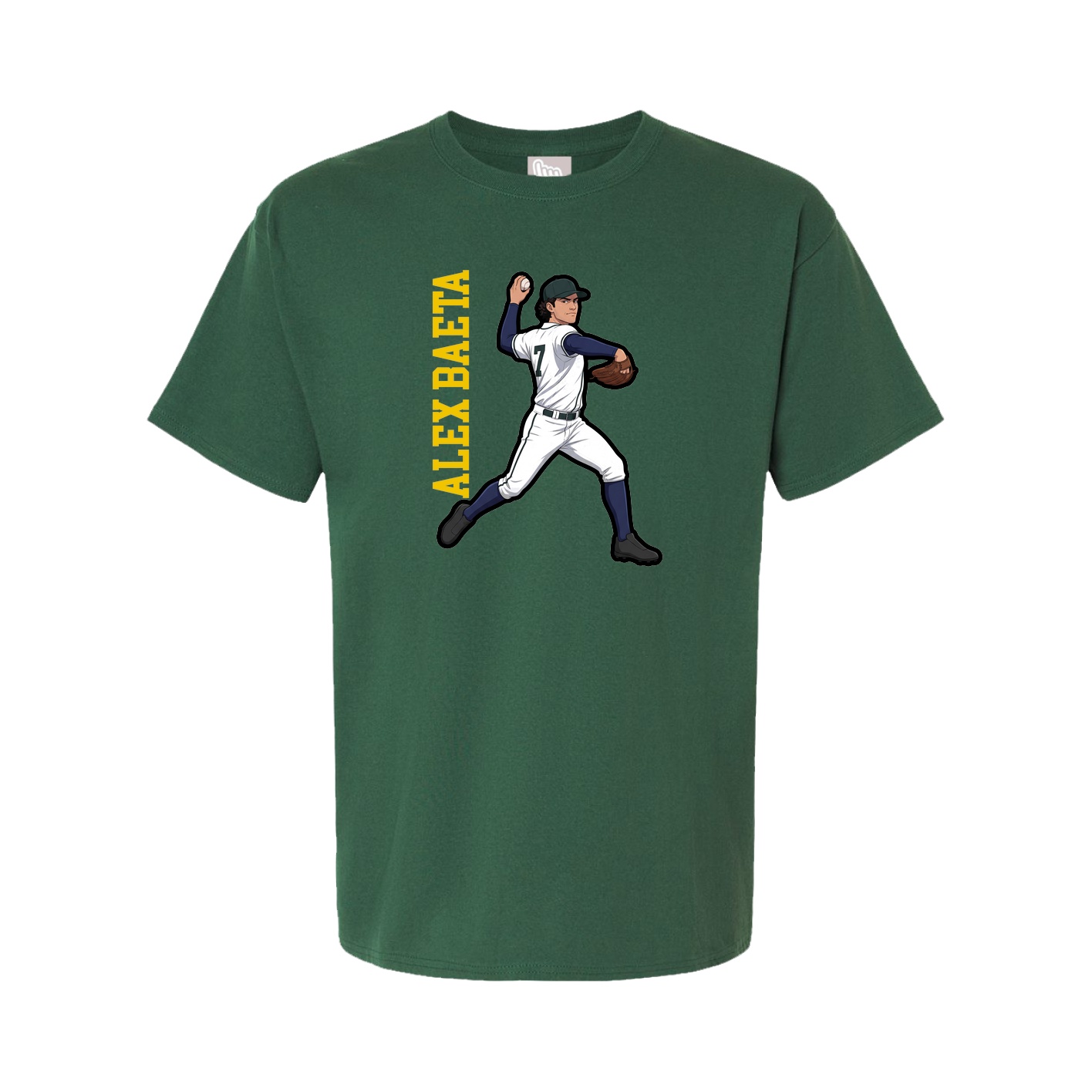 Tee — Name Vertical in Green