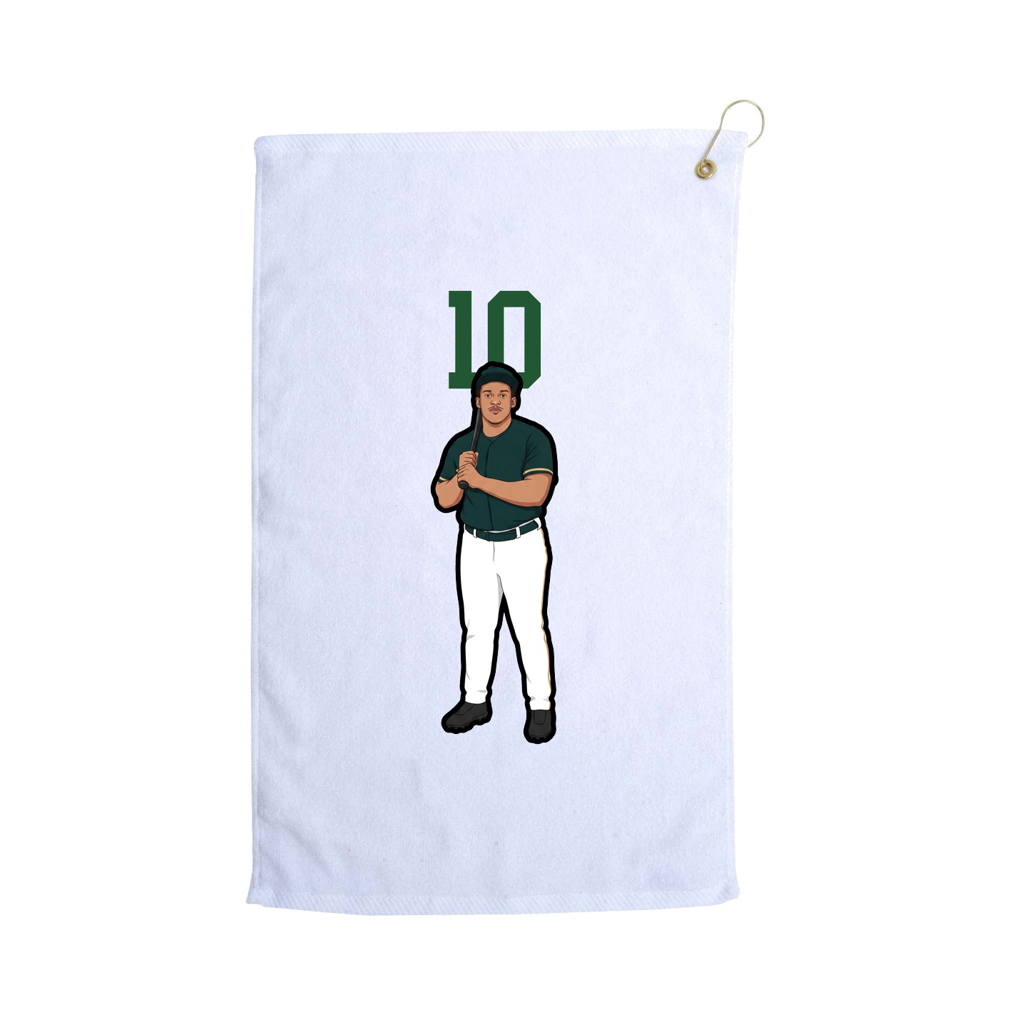 Golf Towel — Number Top in White