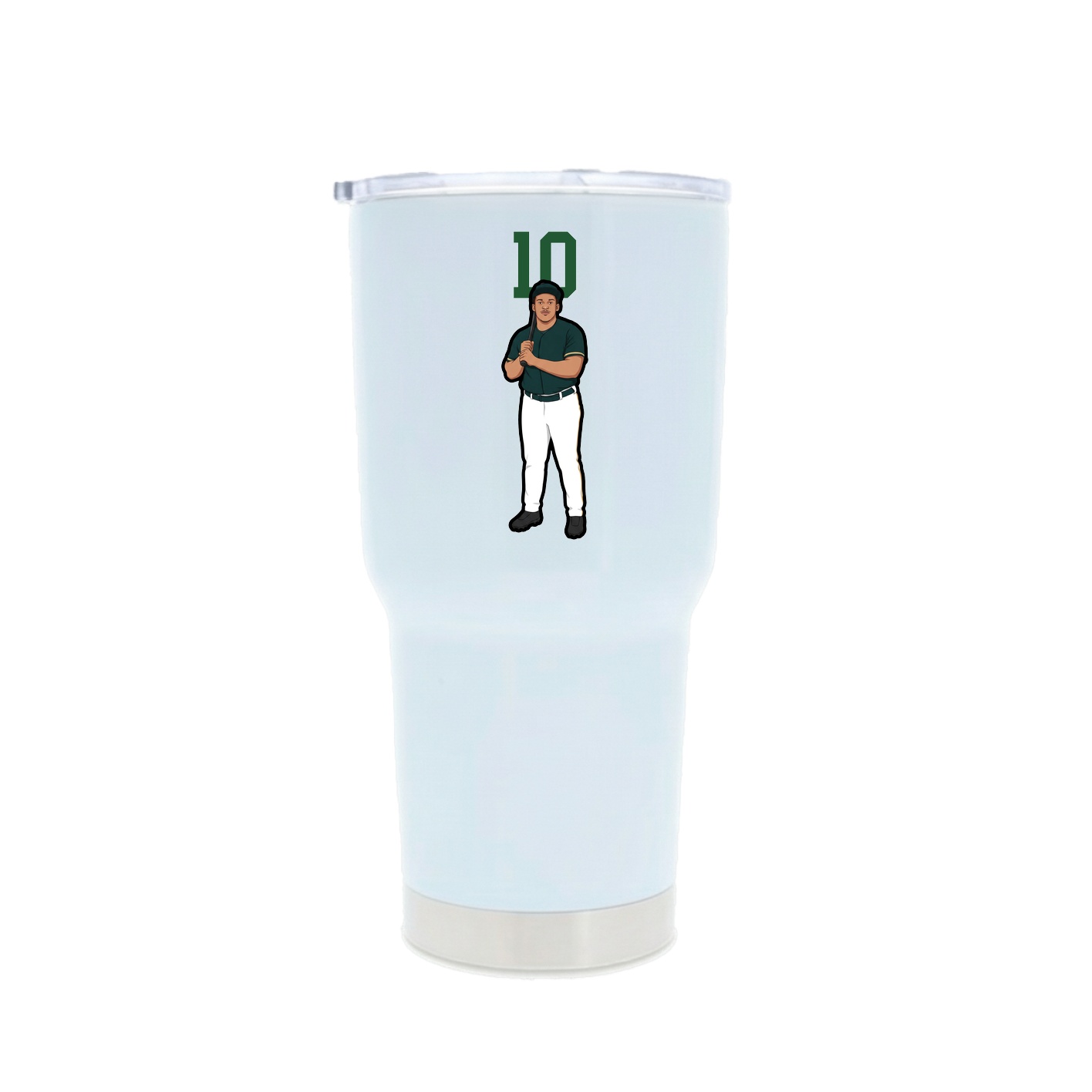 30oz Stainless Steel Tumbler — Number Top in White