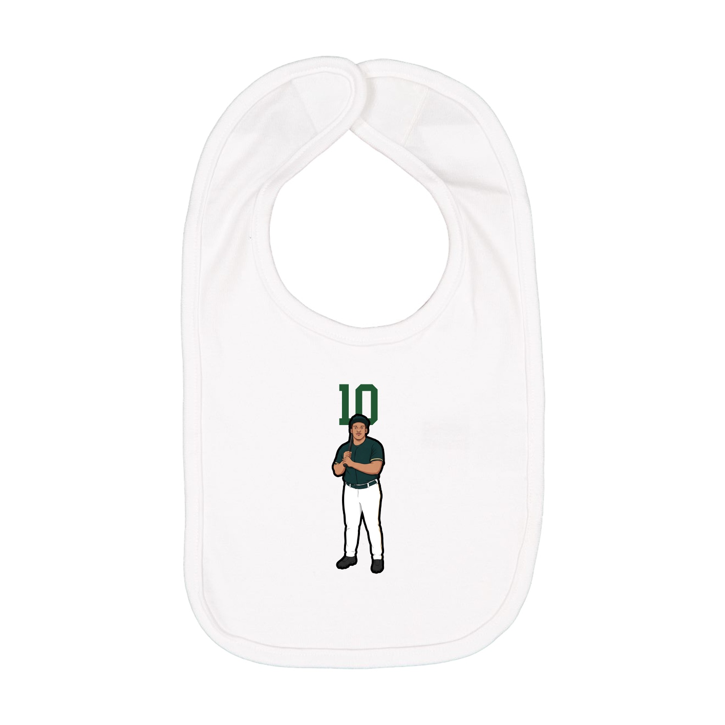 Infant Bib — Number Top in White