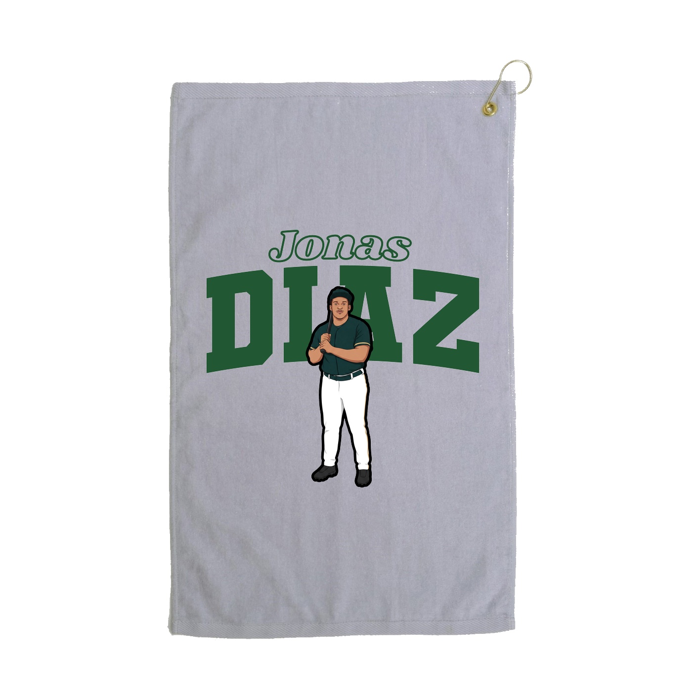 Golf Towel — Name Arch in Grey
