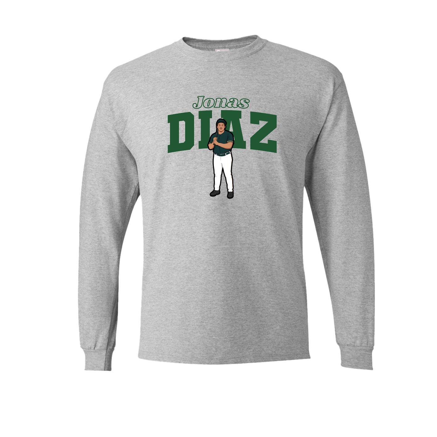 Long Sleeve Tee — Name Arch in Grey