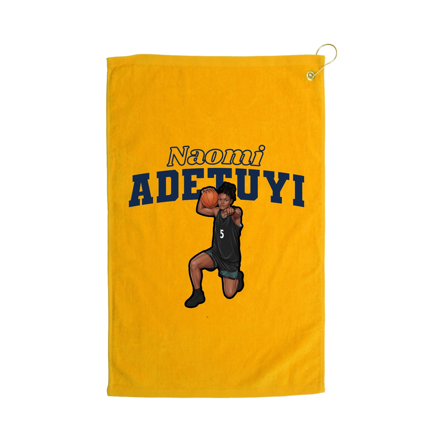 Golf Towel — Name Arch in Gold