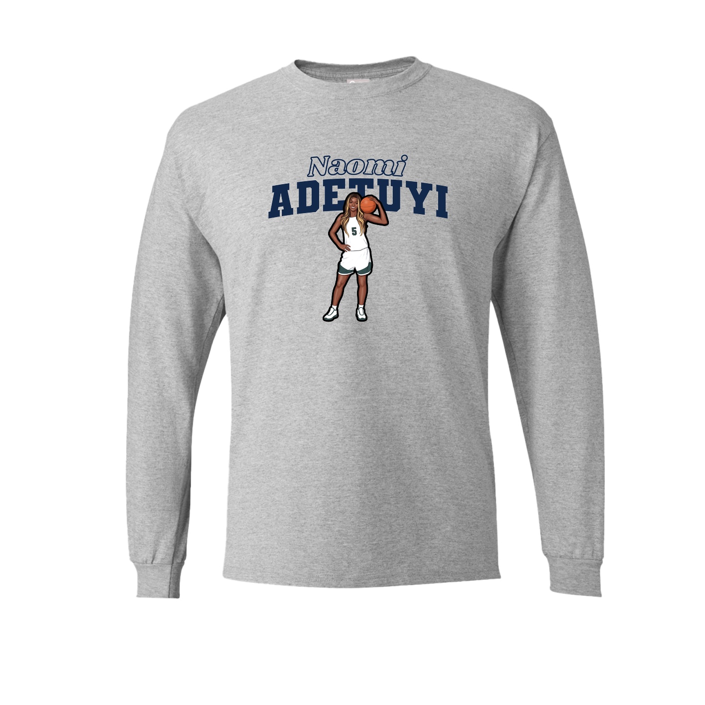 Long Sleeve Tee — Name Arch in Grey