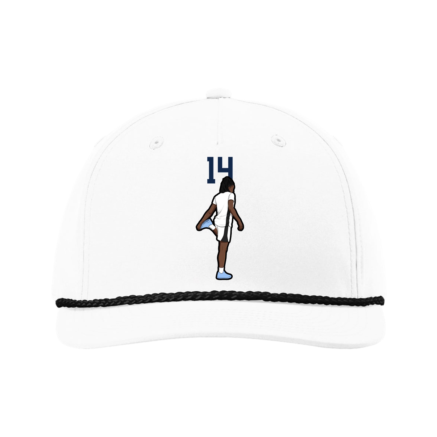 Five-Panel Classic Rope Cap — Number Top in White