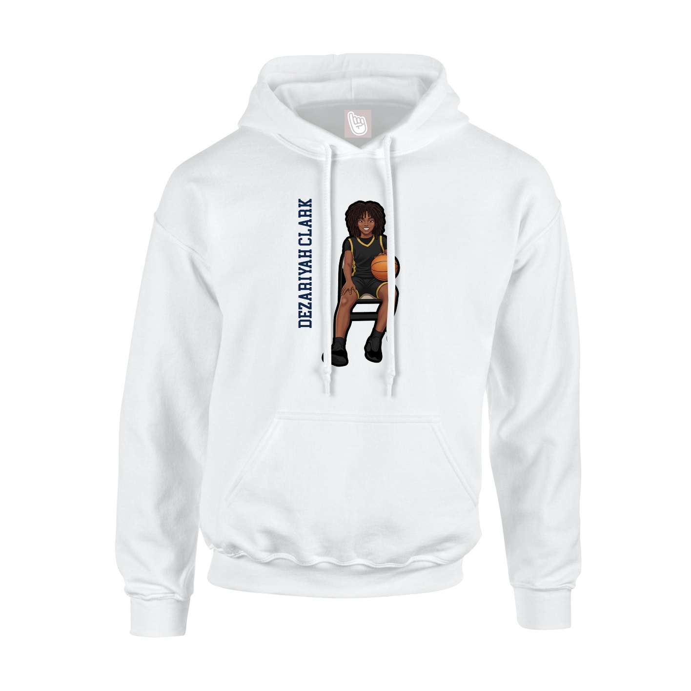 Youth Hoodie — Name Vertical in White