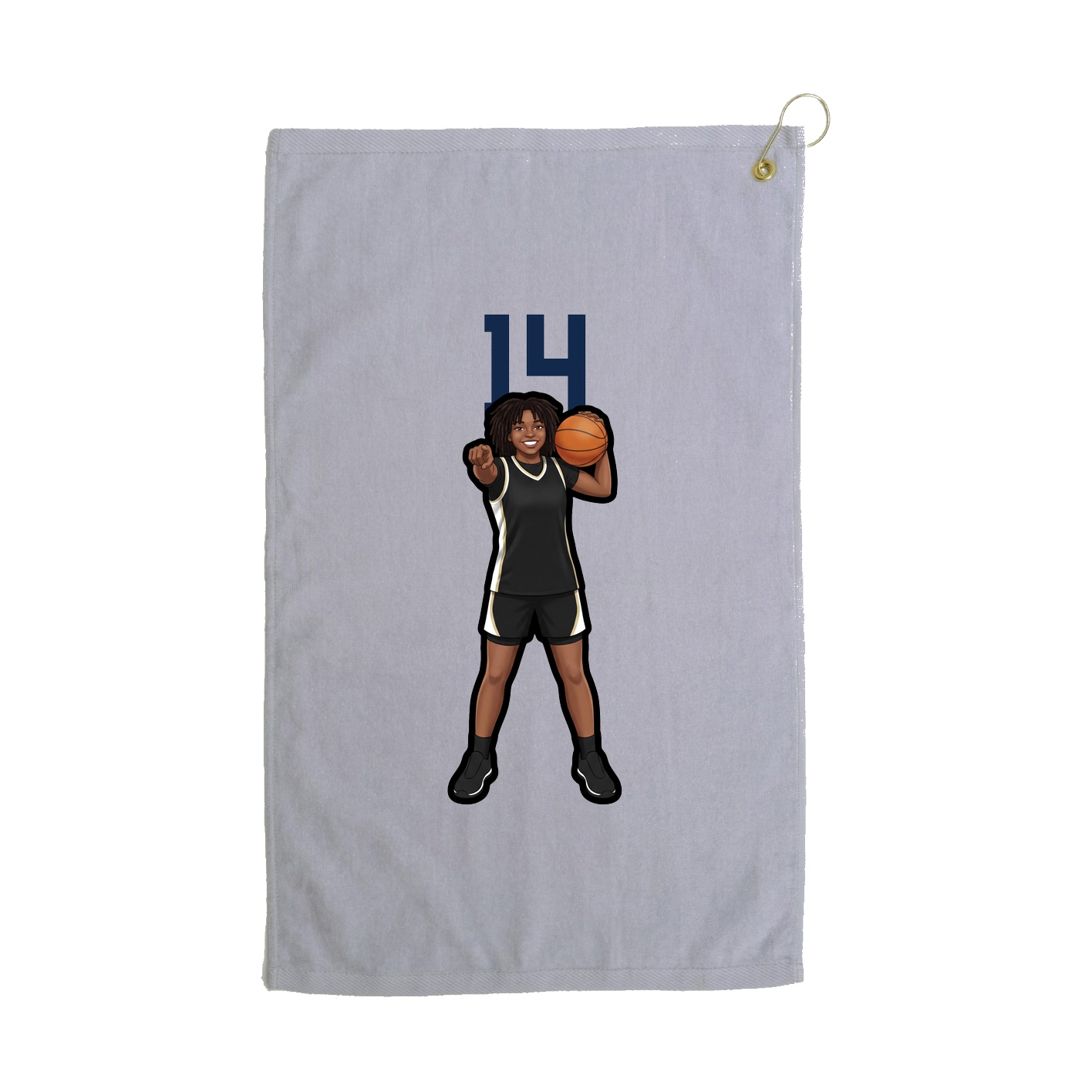 Golf Towel — Number Top in Grey