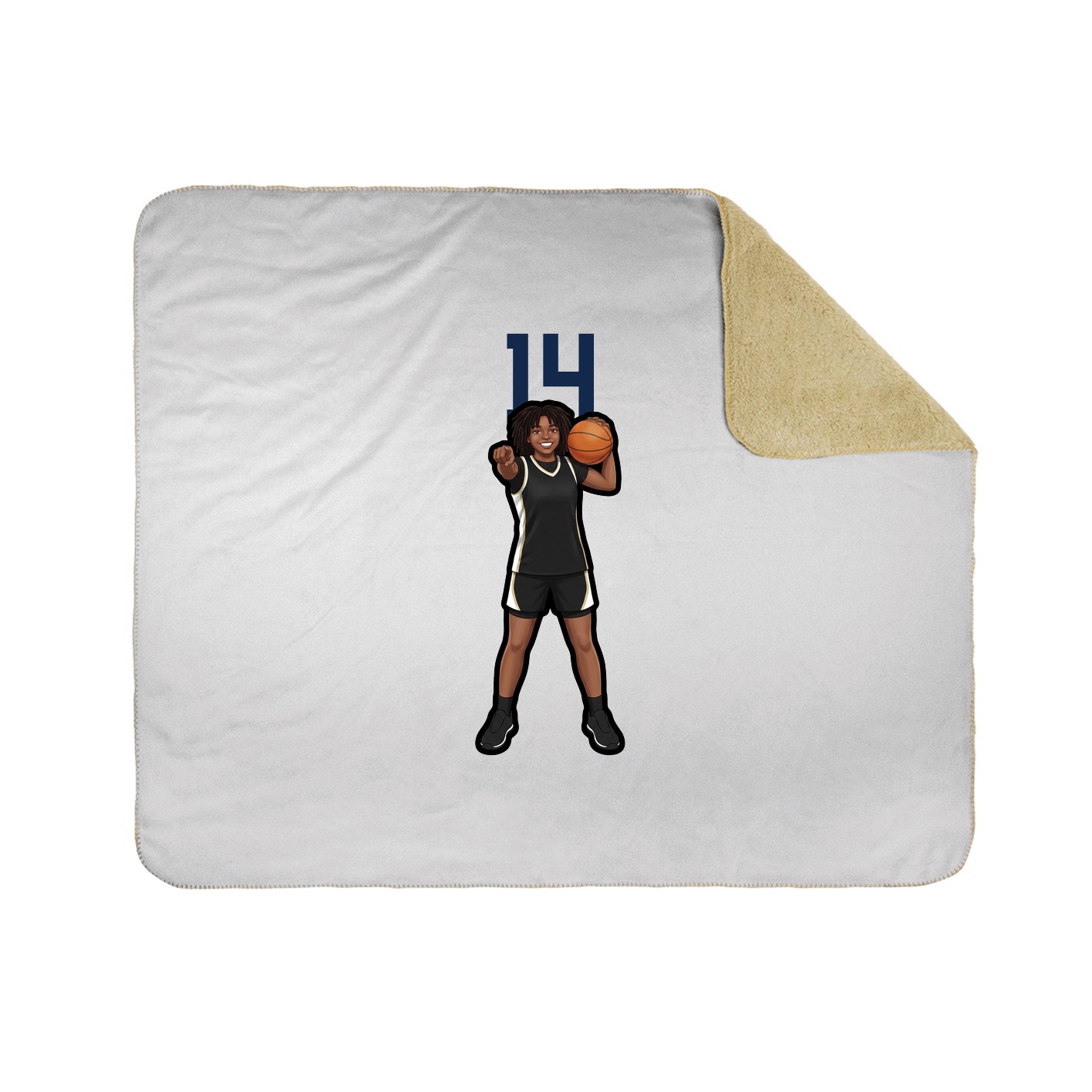 Throw Blanket — Number Top in White