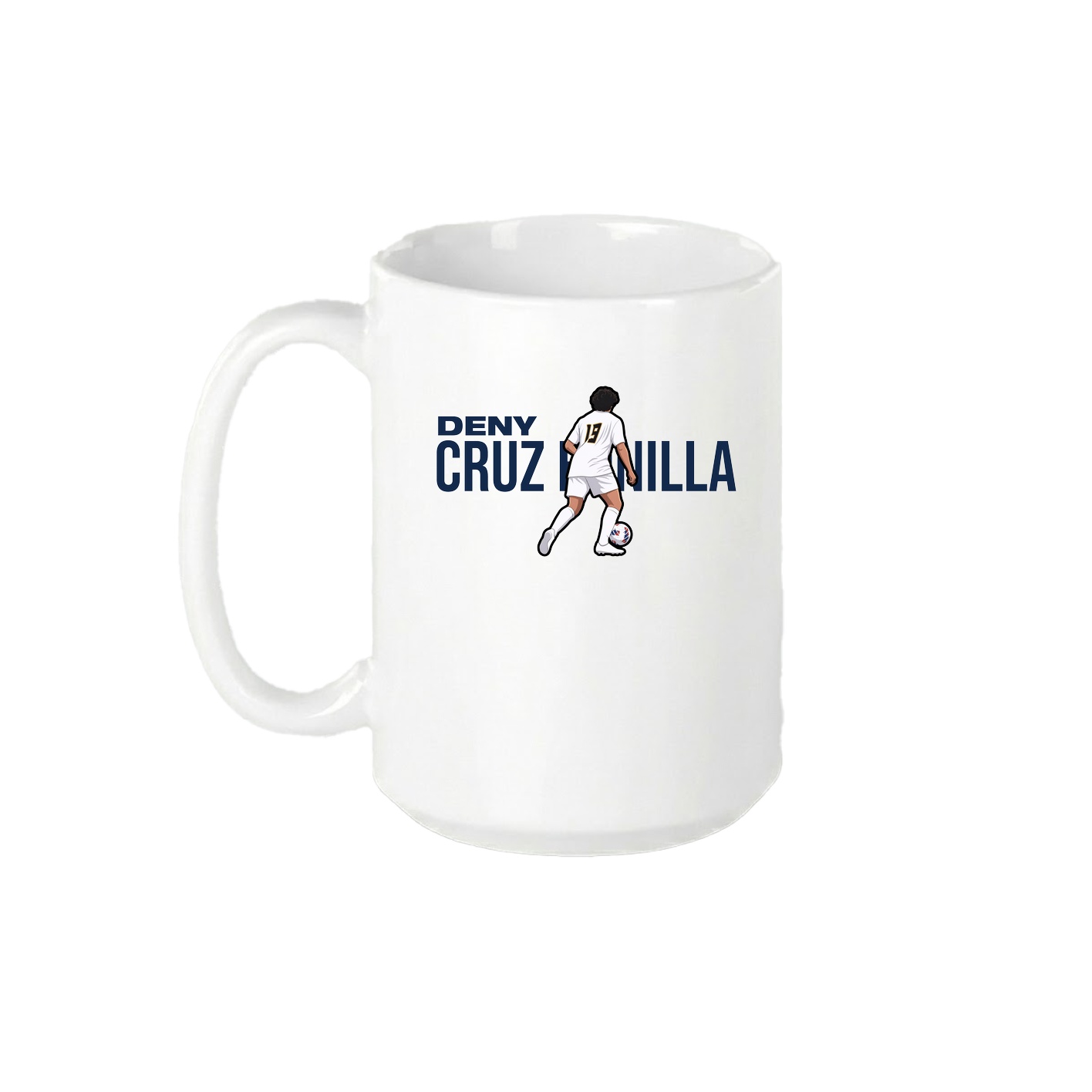 15oz Coffee Mug — Player Name in White