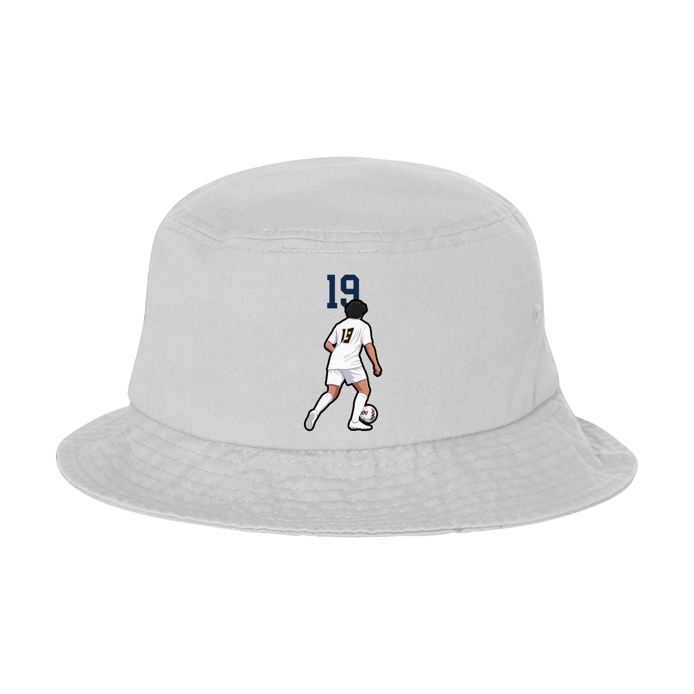 Bucket Cap — Number Top in White