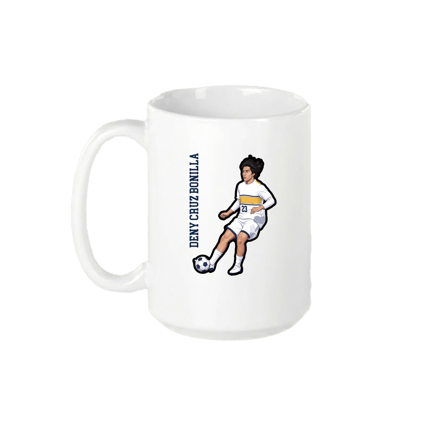 15oz Coffee Mug — Name Vertical in White