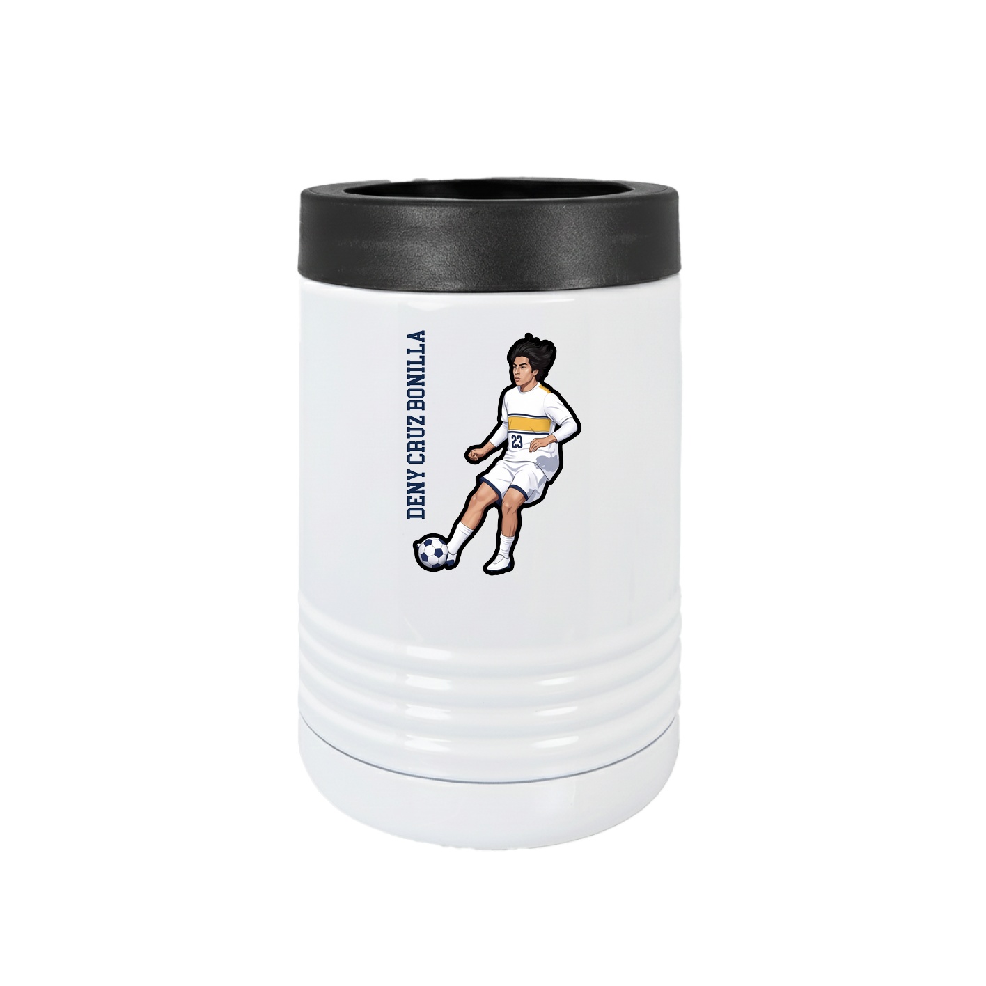Beverage Holder — Name Vertical in White