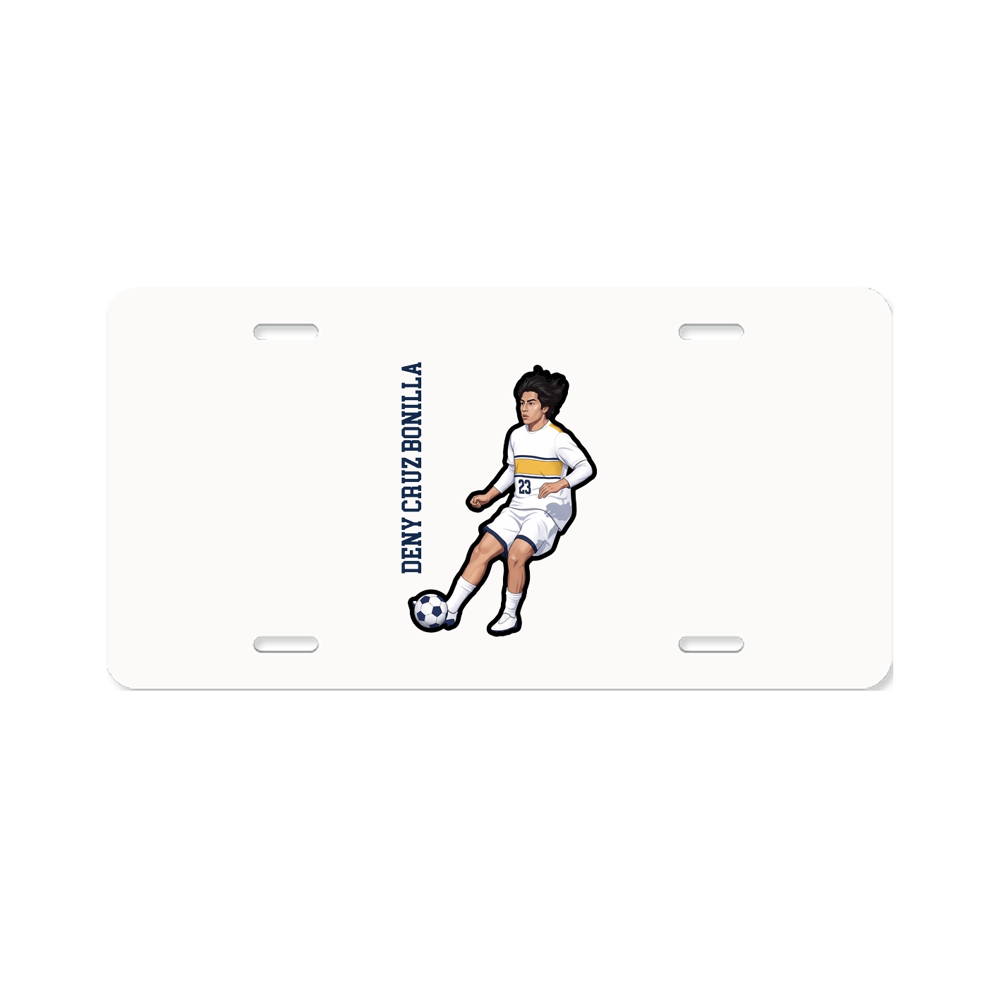 License Plate — Name Vertical in Classic