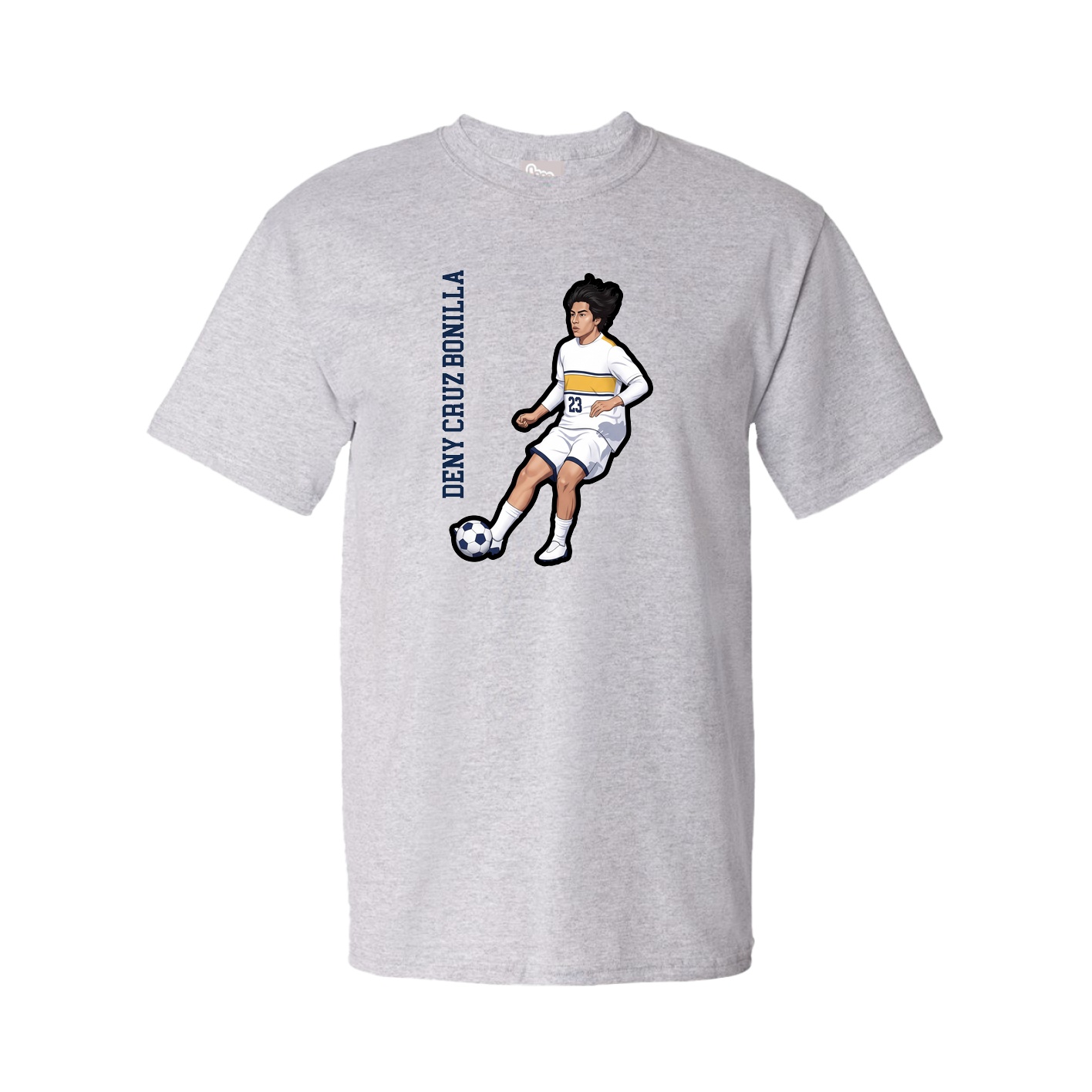 Tee — Name Vertical in Grey