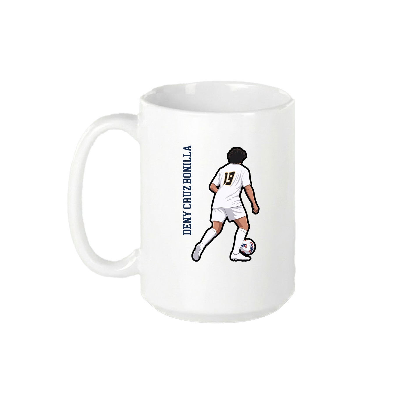15oz Coffee Mug — Name Vertical in White