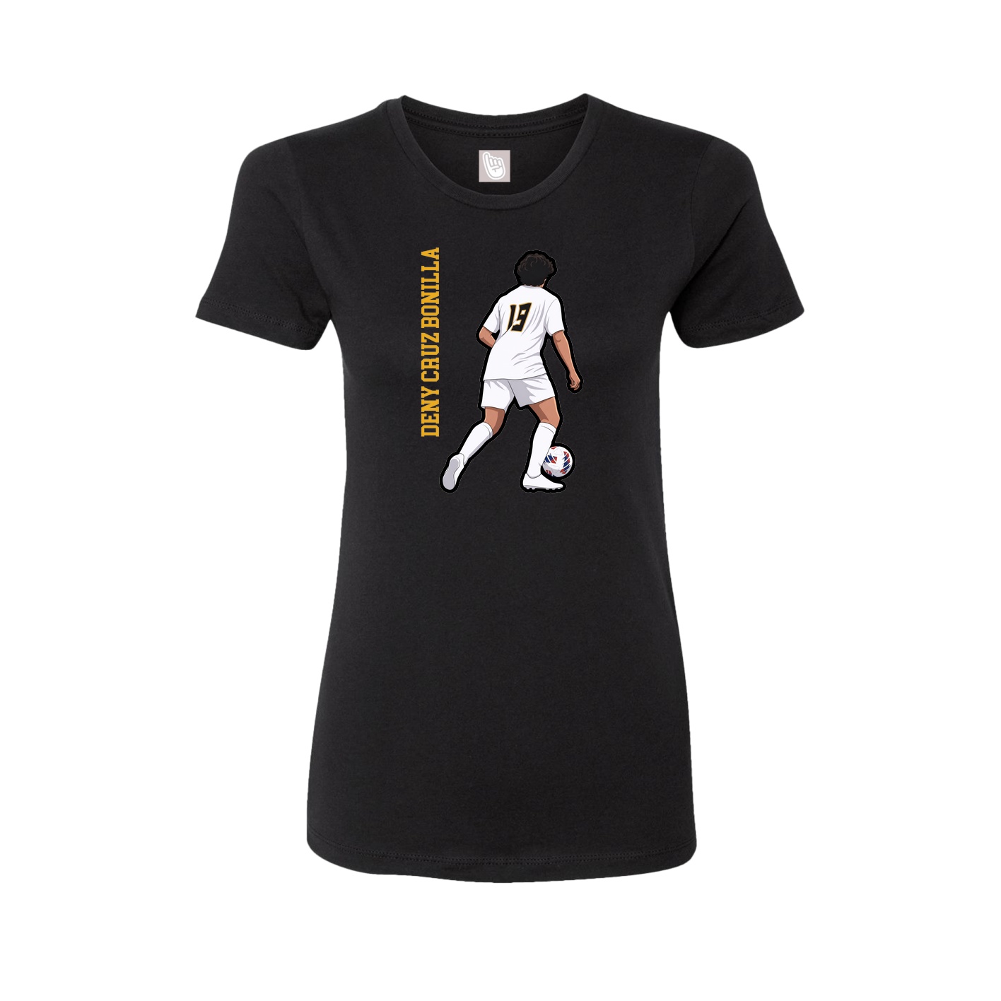 Fitted Women's Tee — Name Vertical in Black