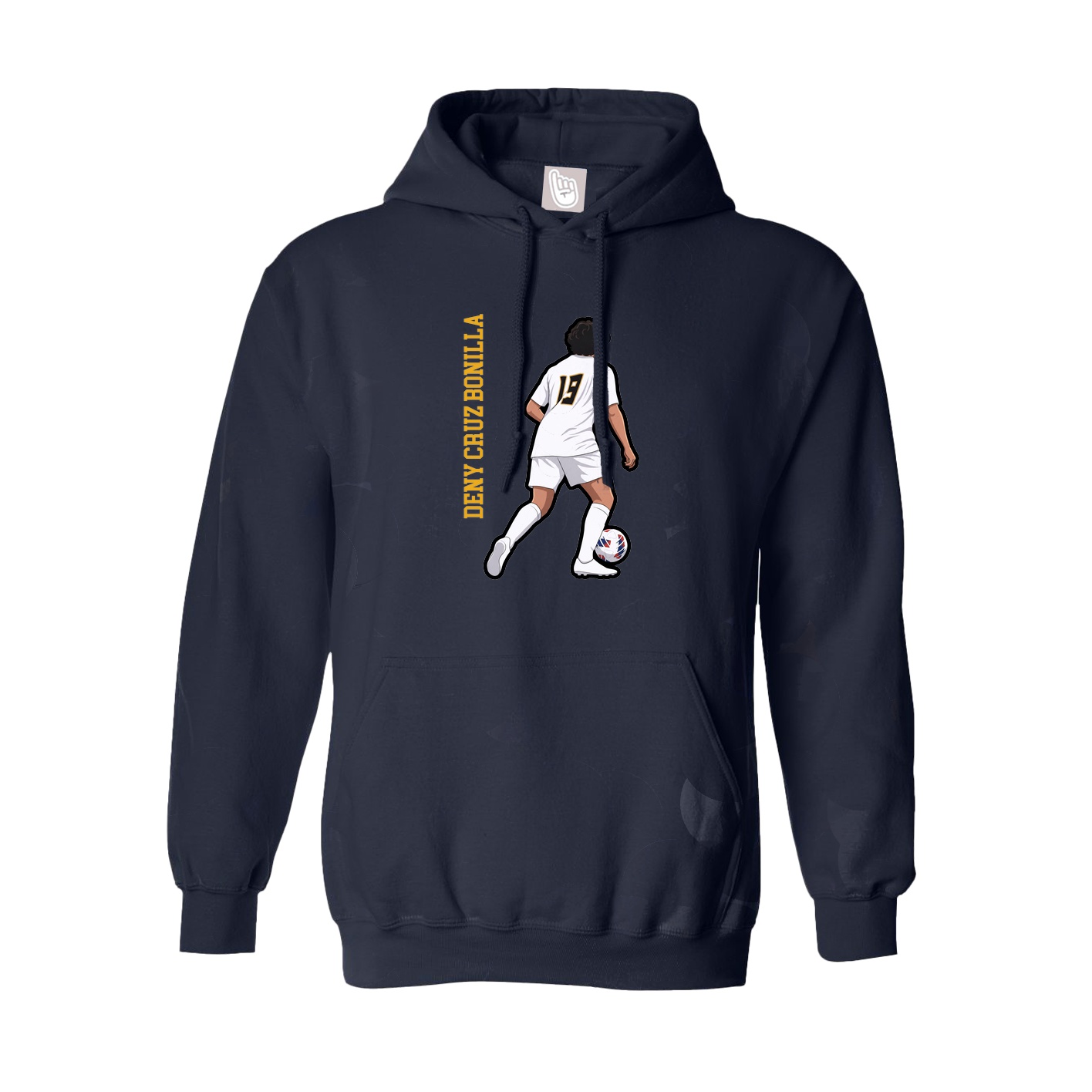Youth Hoodie — Name Vertical in Navy